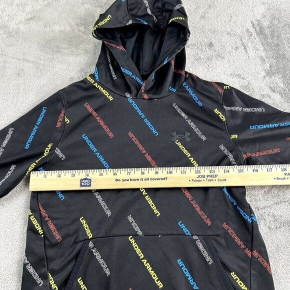 Under Armour Cold Gear Youth's Medium Black All Over Print Graphic Spell Out - Picture 2 of 9